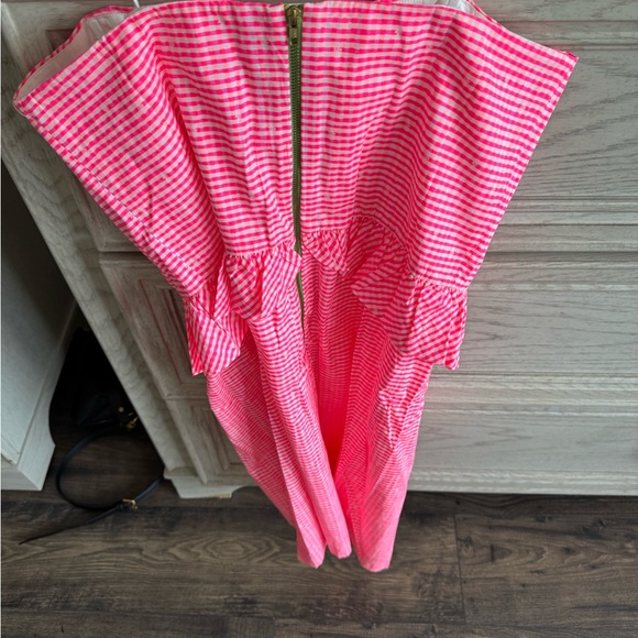 Pink Strapless Ruffle Dress - Picture 3 of 5